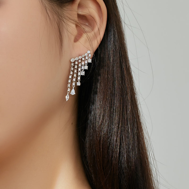 Elegant Cascading Pear Drop Earrings