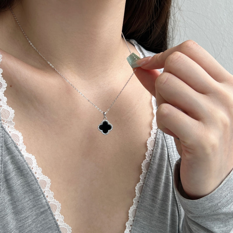 Midnight Clover Necklace