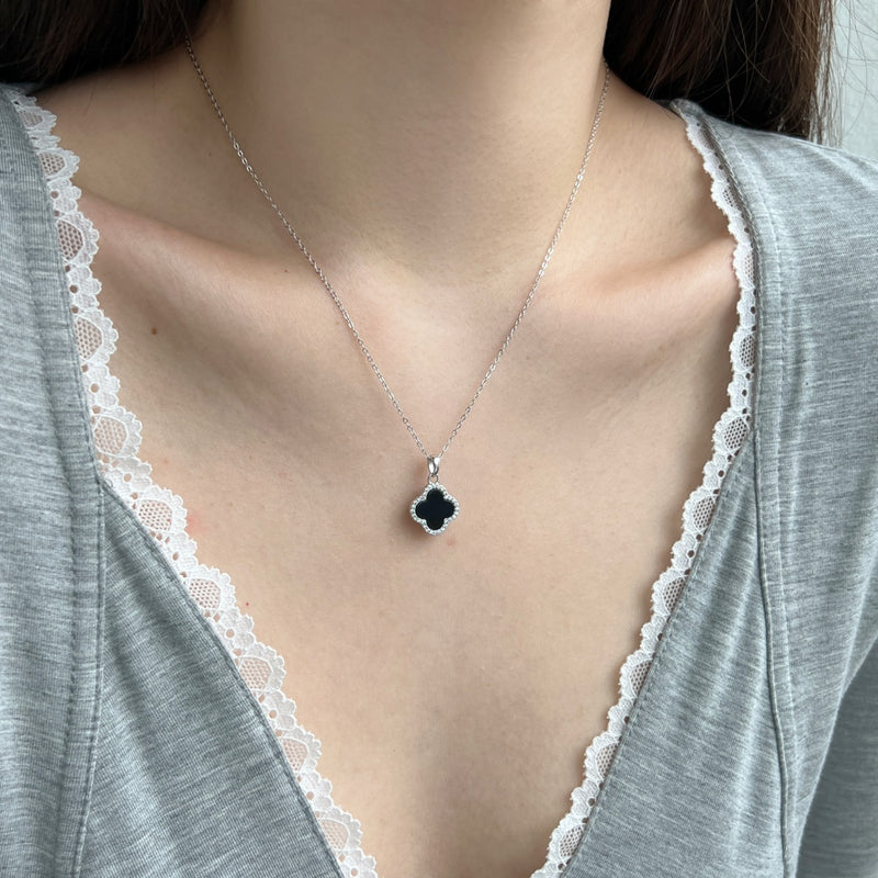 Midnight Clover Necklace