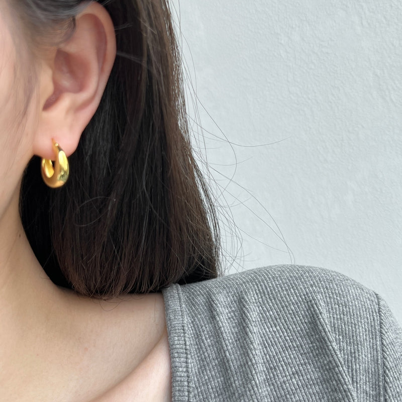 Golden Crescent Hoop Earrings