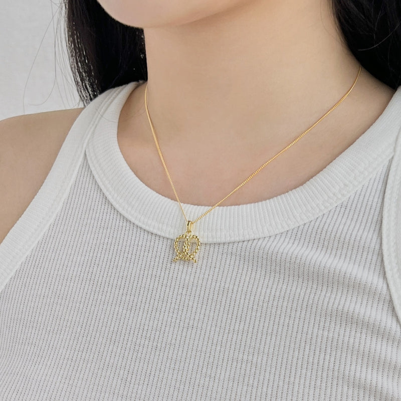 Golden Twisted Heart Necklace