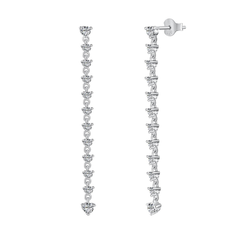 Silver Cascade Drop Earrings