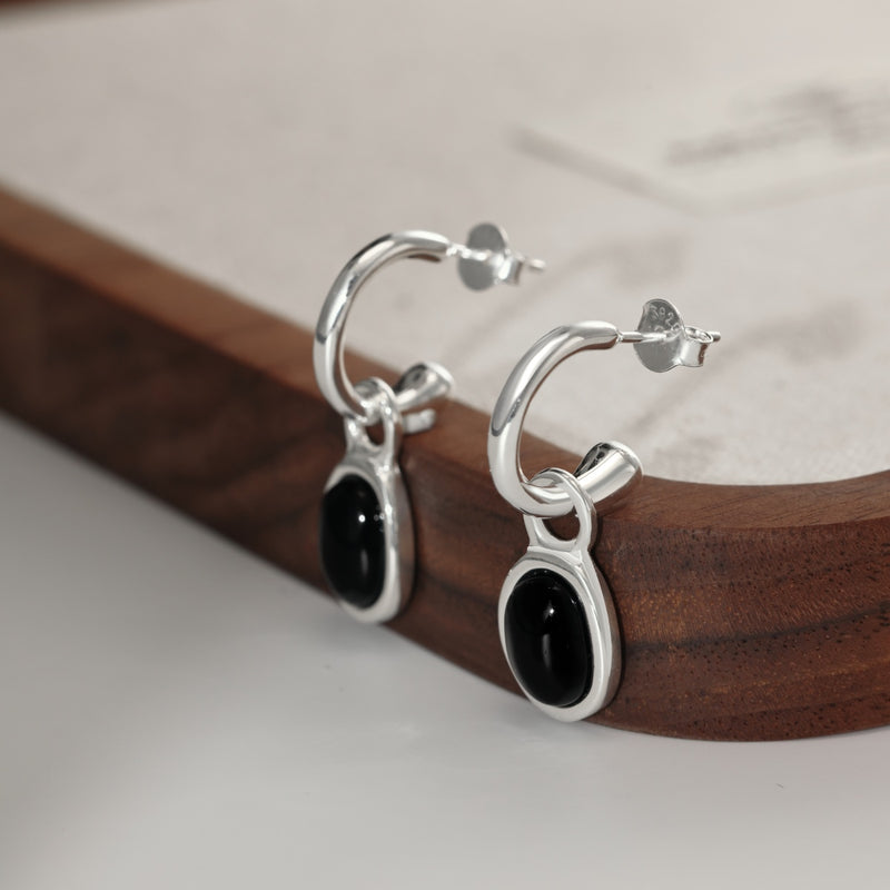 Onyx Elegance Drop Earrings