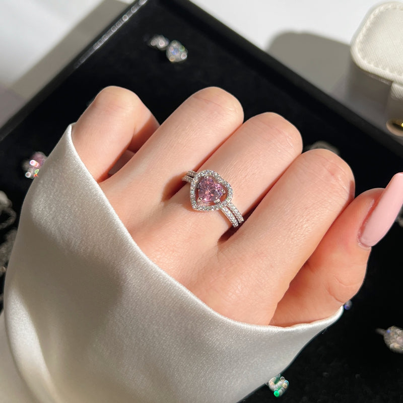 Radiant Heart Halo Ring