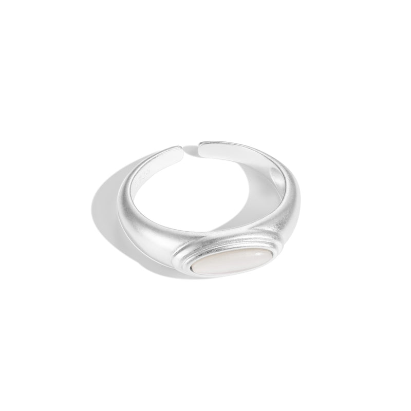 Modern Oval Stone Ring