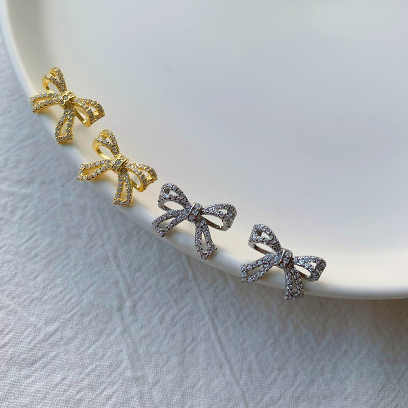 Elegant Bow Diamond Earrings