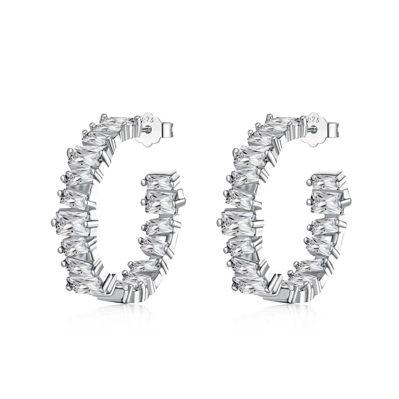 Golden Radiance Zircon Hoop Earrings