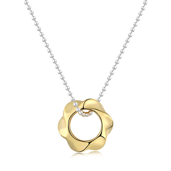 Golden Bloom Circle Necklace