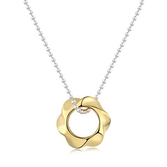 Golden Bloom Circle Necklace