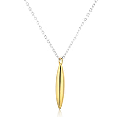 Sleek Silver Drop Necklace