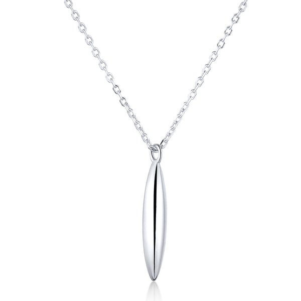 Sleek Silver Drop Necklace