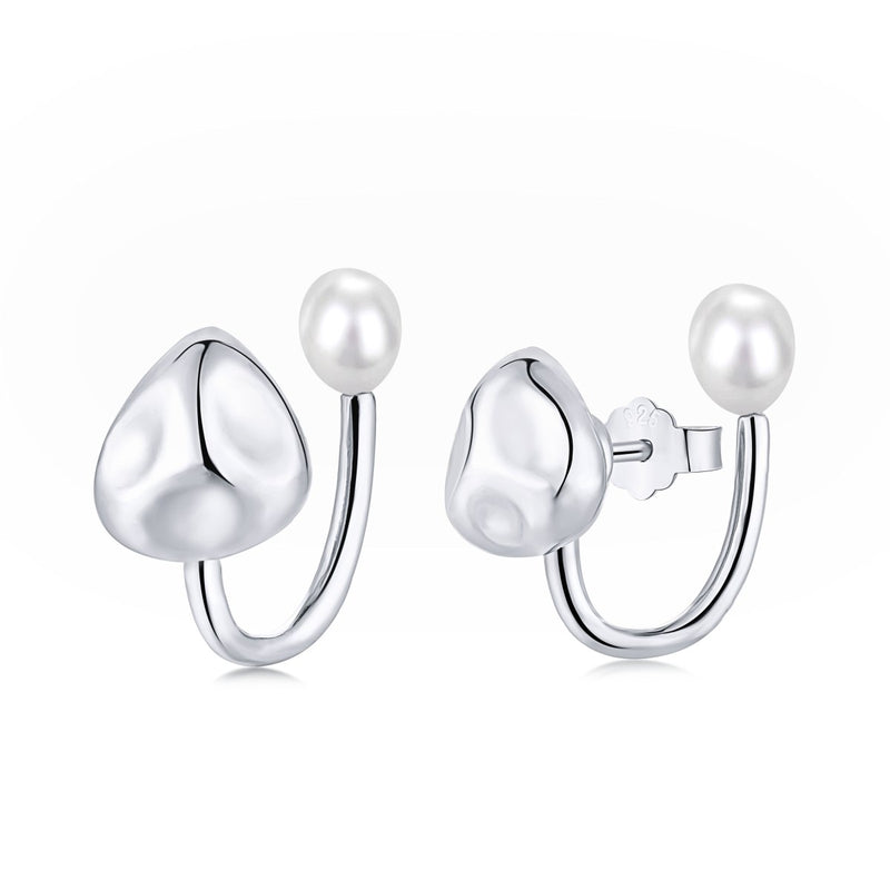 Modern Pearl Drop Earrings