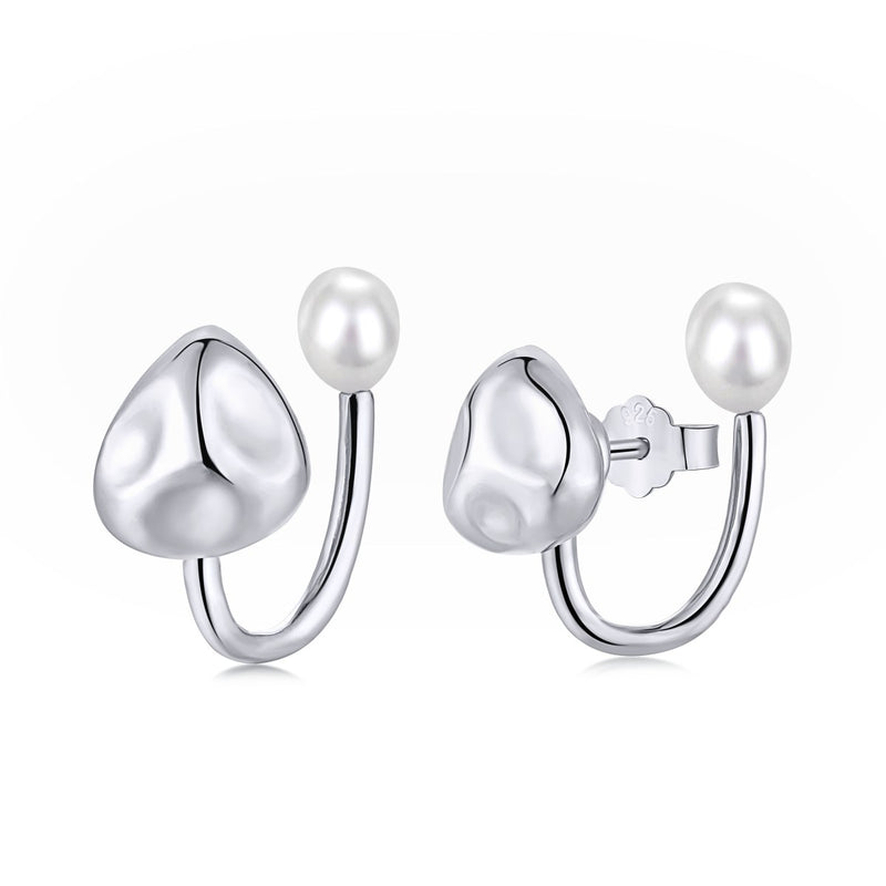 Modern Pearl Drop Earrings