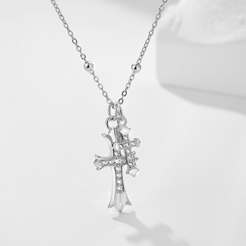 Regal Cross Duo Necklace