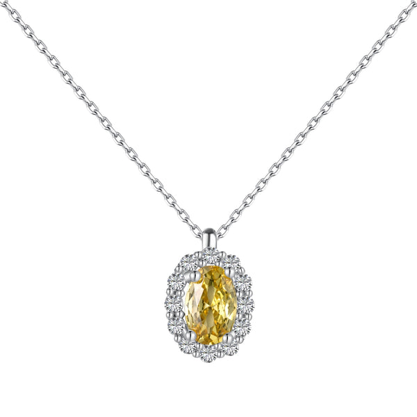 Golden Radiance Oval Necklace