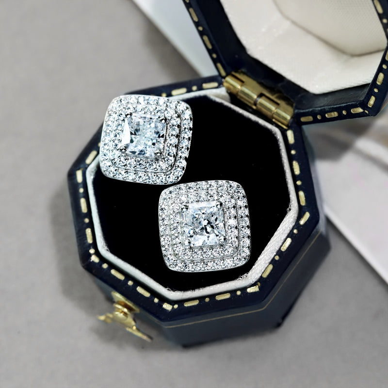 Radiant Glamour Square Stud Earrings