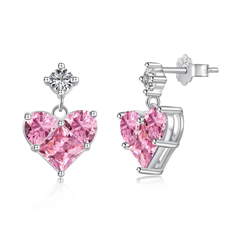 Crystal Heart Drop Earrings