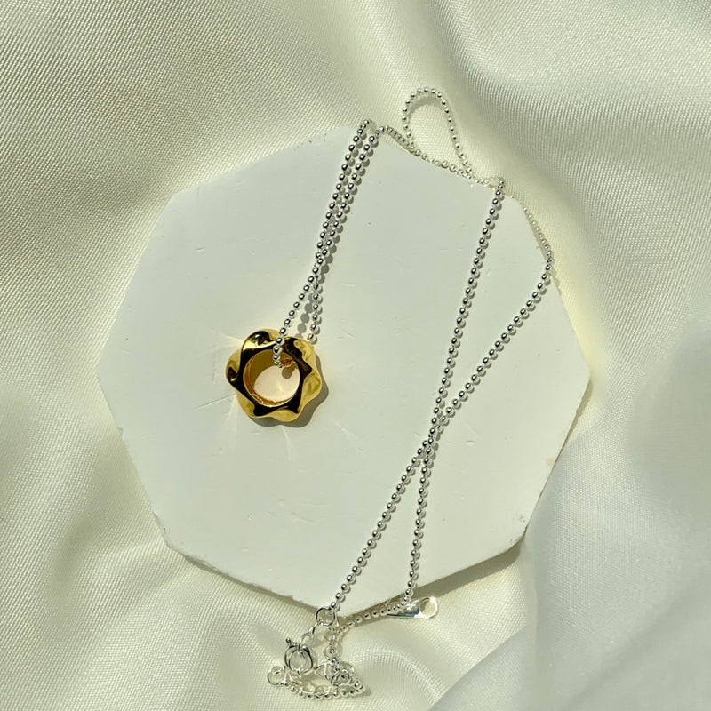 Golden Bloom Circle Necklace