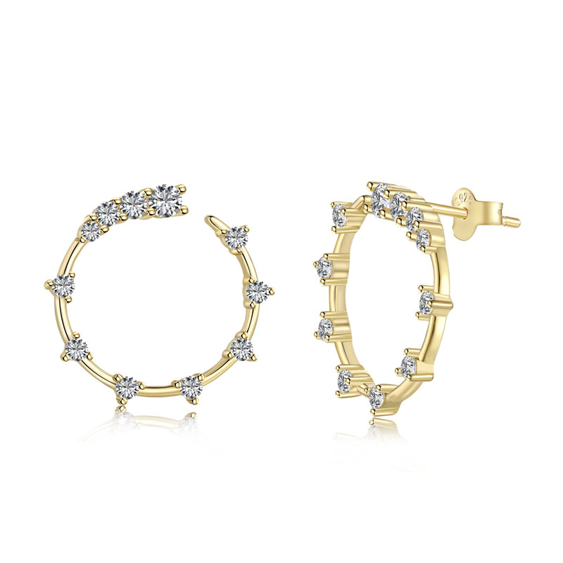 Golden Sparkle Hoops Earrings