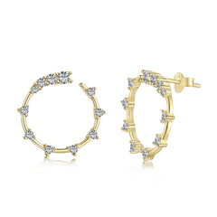 Golden Sparkle Hoops Earrings