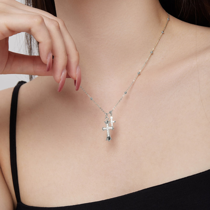 Regal Cross Duo Necklace