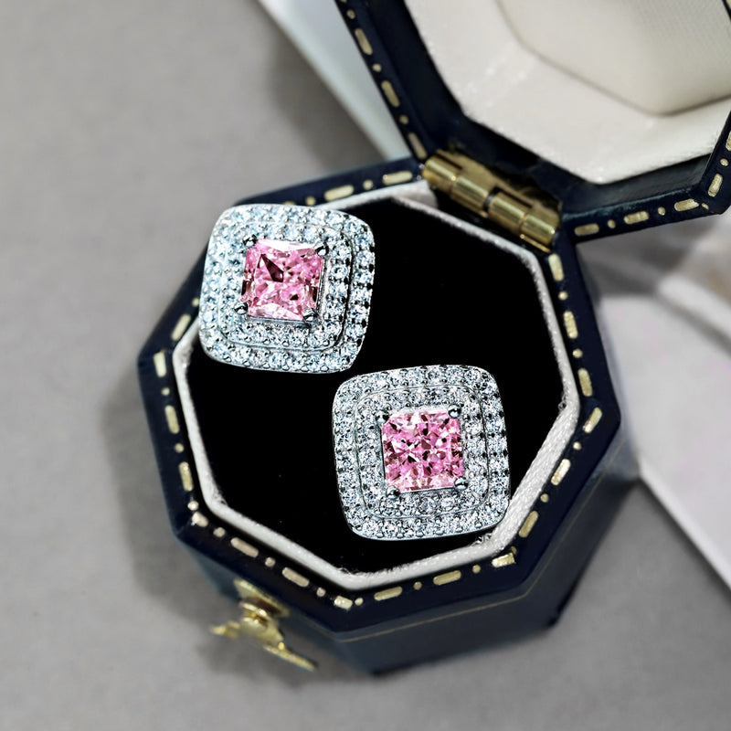 Radiant Glamour Square Stud Earrings