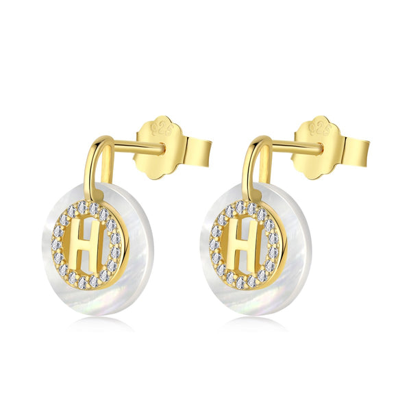 Golden Initial Dangle Earrings