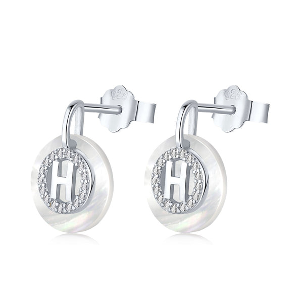 Golden Initial Dangle Earrings