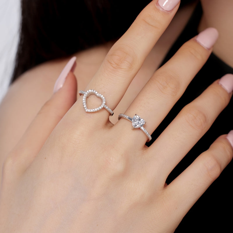 Radiant Heart Halo Ring