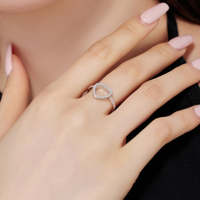 Radiant Heart Halo Ring