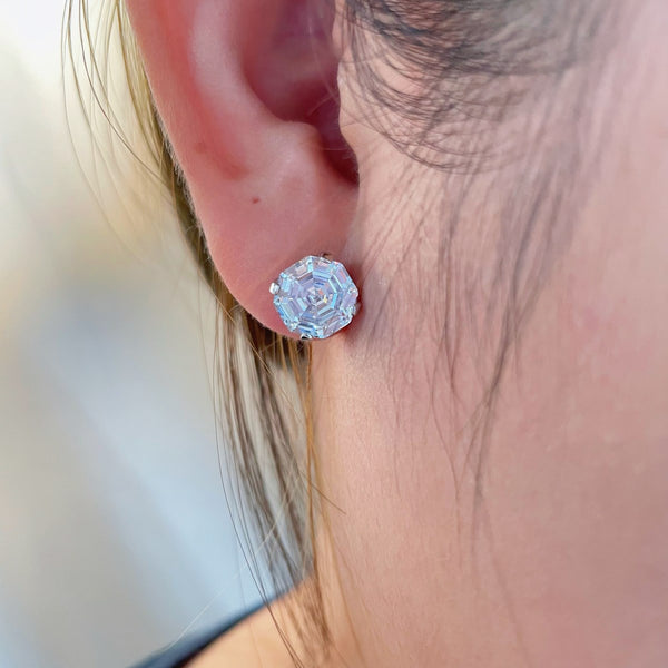 Asche Cut Zircon Stud Earrings