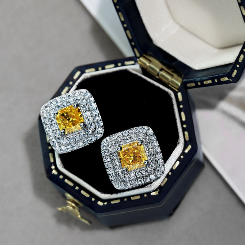 Radiant Glamour Square Stud Earrings