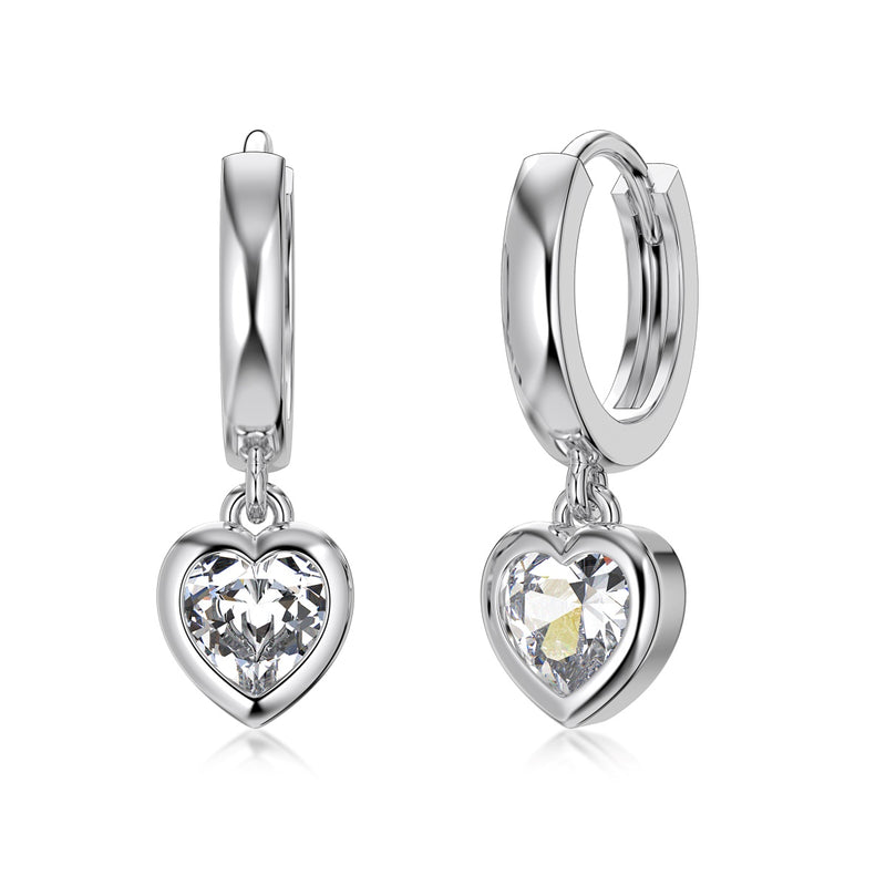 Golden Heart Charm Earrings