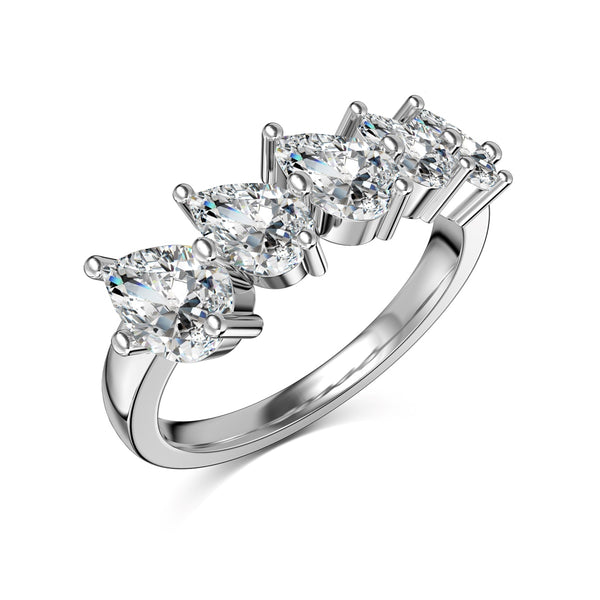 Pear Cascade Zircon Ring