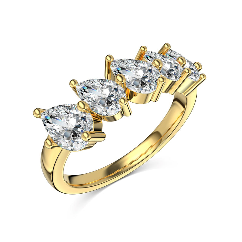 Pear Cascade Zircon Ring