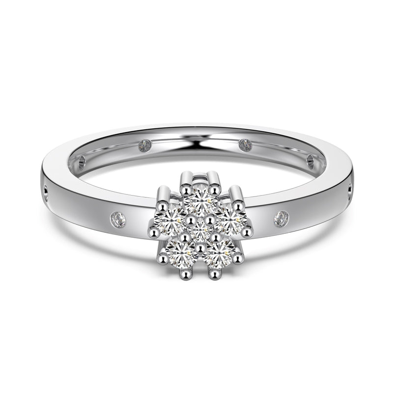 Elegant Blossom Solitaire Ring