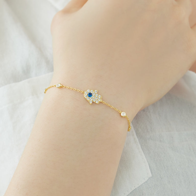 Golden Hamsa Charm Bracelet