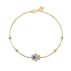 Golden Hamsa Charm Bracelet