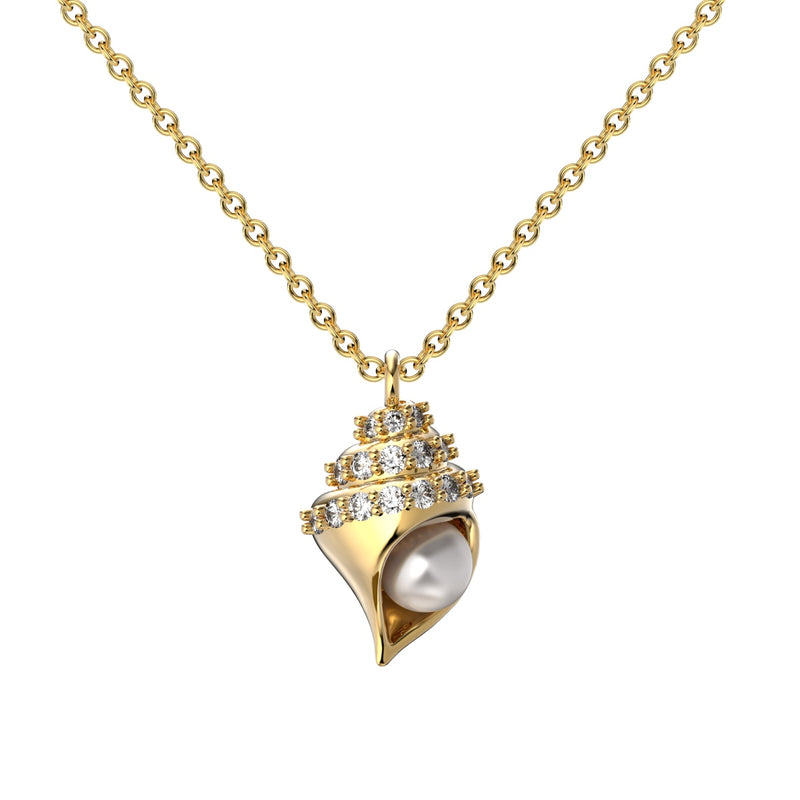 Golden Conch Pearl Necklace