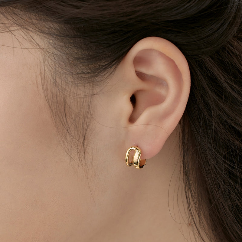 Golden Arc Hoop Earrings