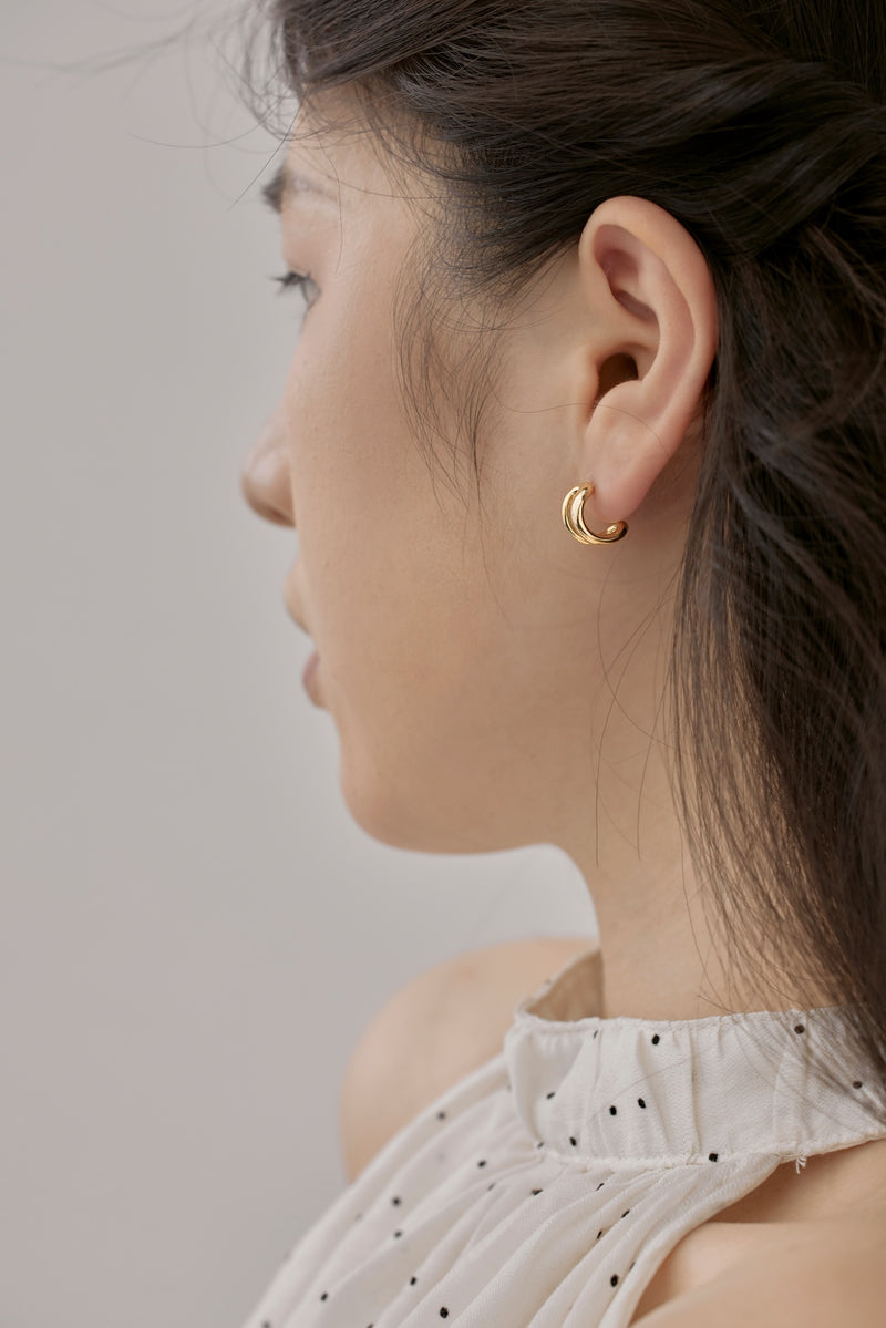 Golden Arc Hoop Earrings