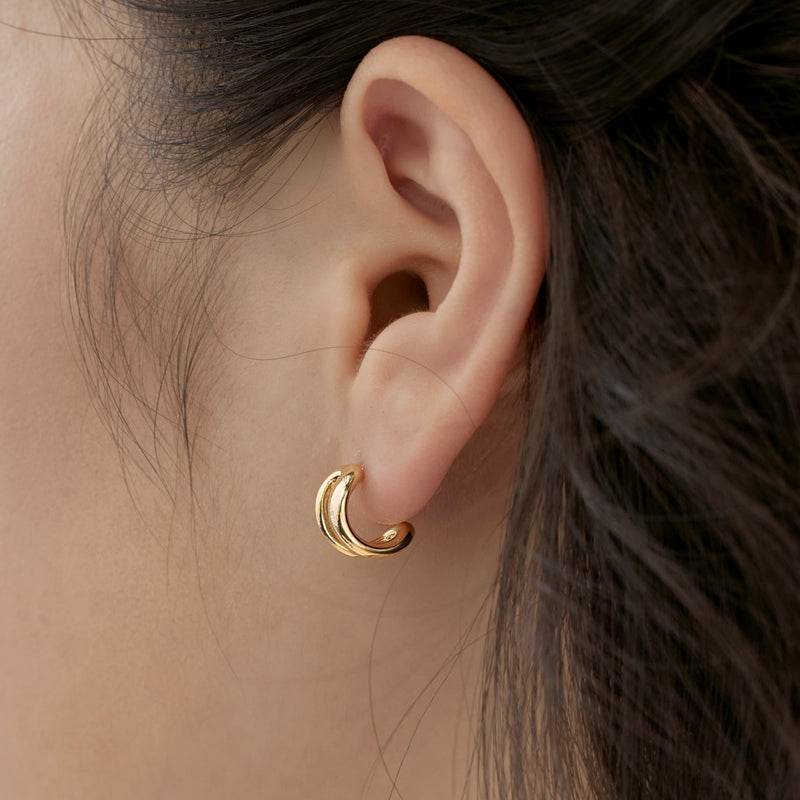 Golden Arc Hoop Earrings