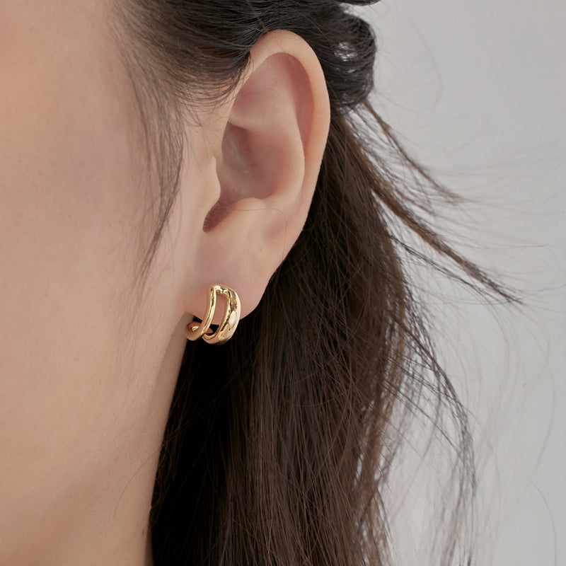 Golden Arc Hoop Earrings