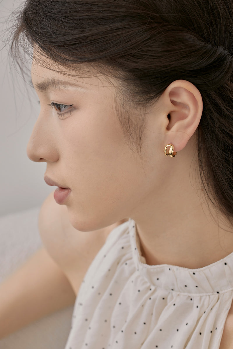 Golden Arc Hoop Earrings