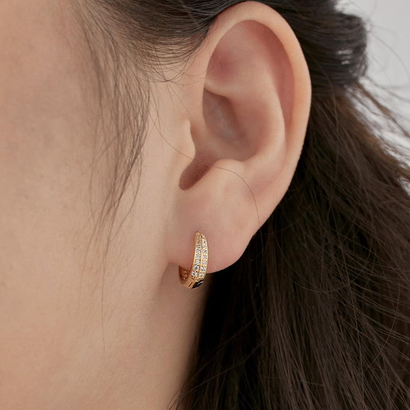 Golden Crescent Hoop Earrings