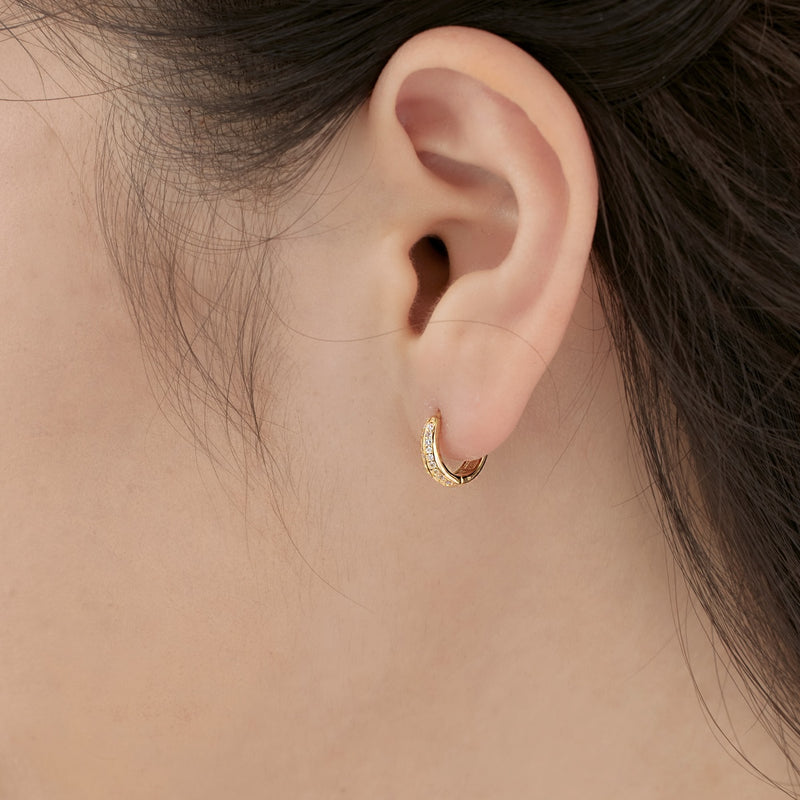 Golden Crescent Hoop Earrings