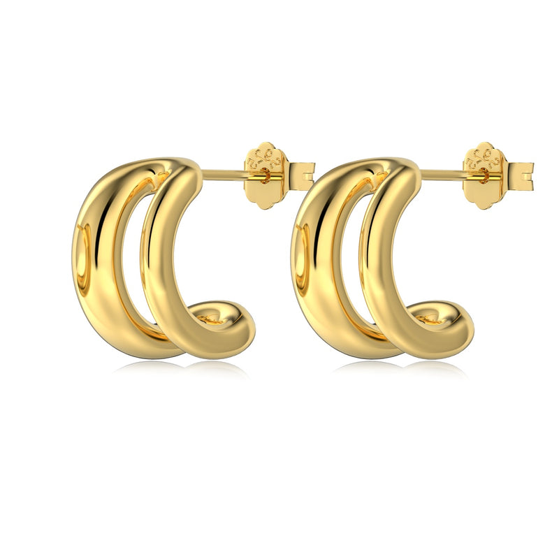 Golden Arc Hoop Earrings