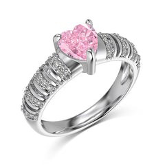 Pink Heart Radiance Ring