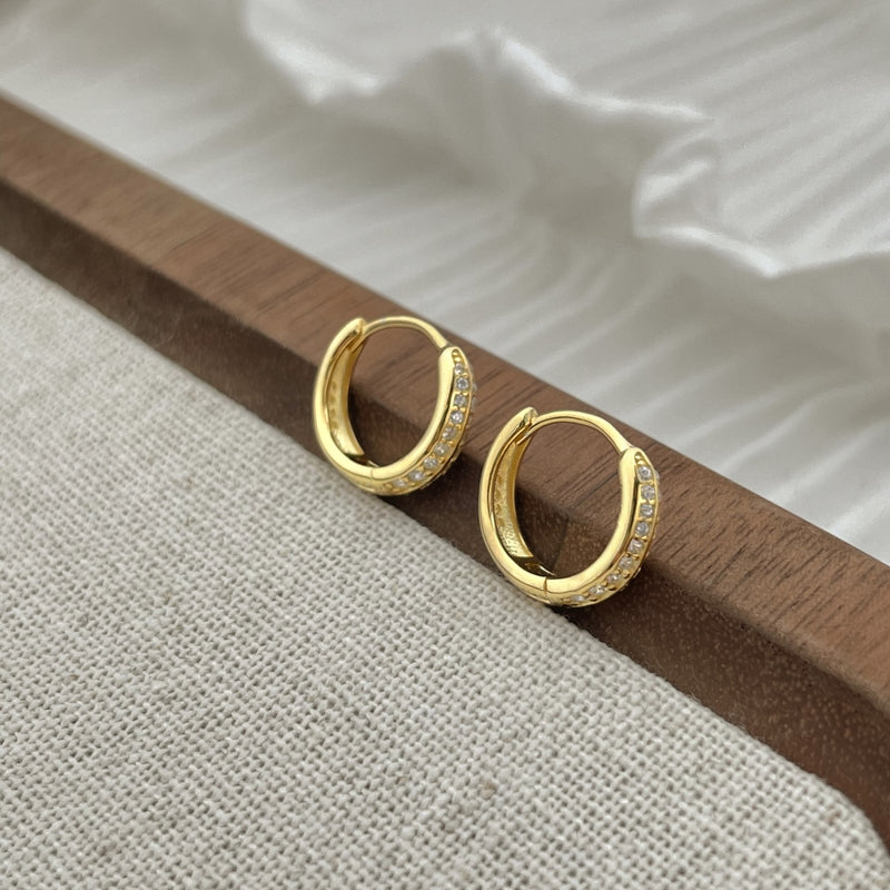 Golden Crescent Hoop Earrings