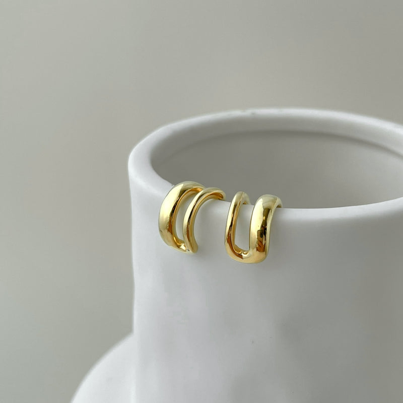 Golden Arc Hoop Earrings